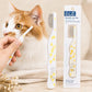 White pet facial and eye comb with fine metal teeth and curved safety pins
