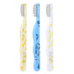 Set of pet facial and eye combs in blue, white, and beige with fine metal teeth