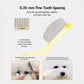 Pet facial and eye comb diagram highlighting 0.35mm fine-tooth spacing