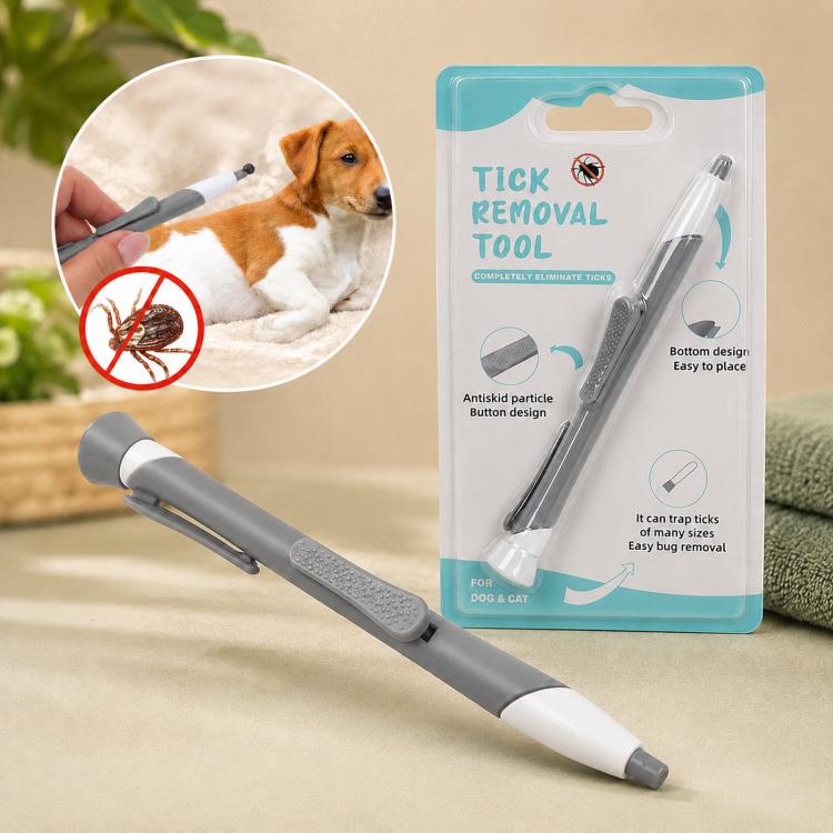 Retractable Tick Remover Lasso Slide Lock Extraction Loop Pen with Standing Base