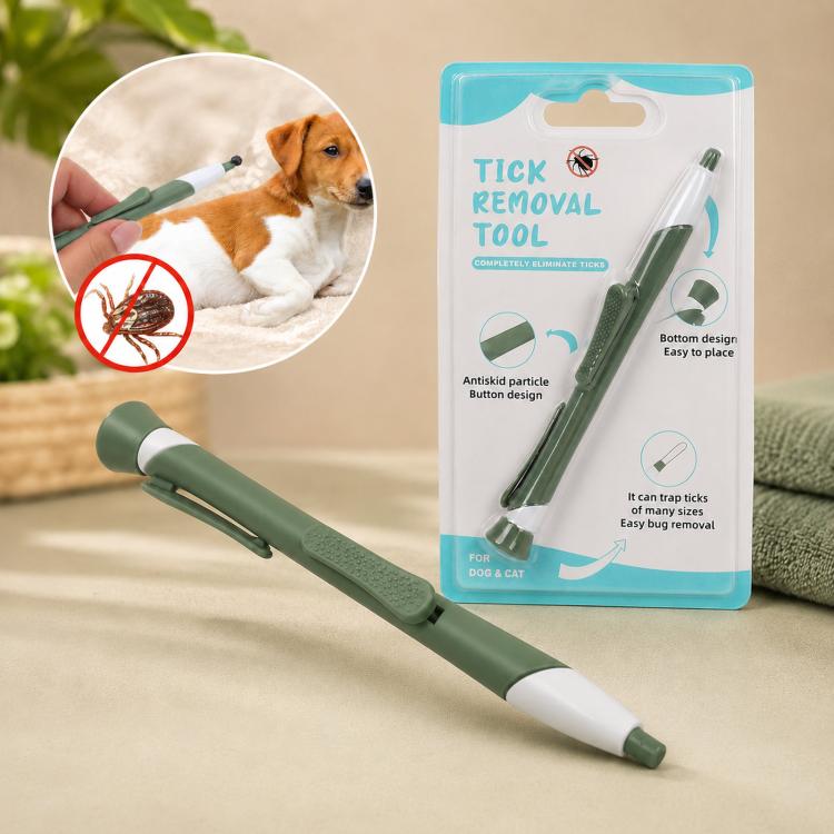 Retractable Tick Remover Lasso Slide Lock Extraction Loop Pen with Standing Base