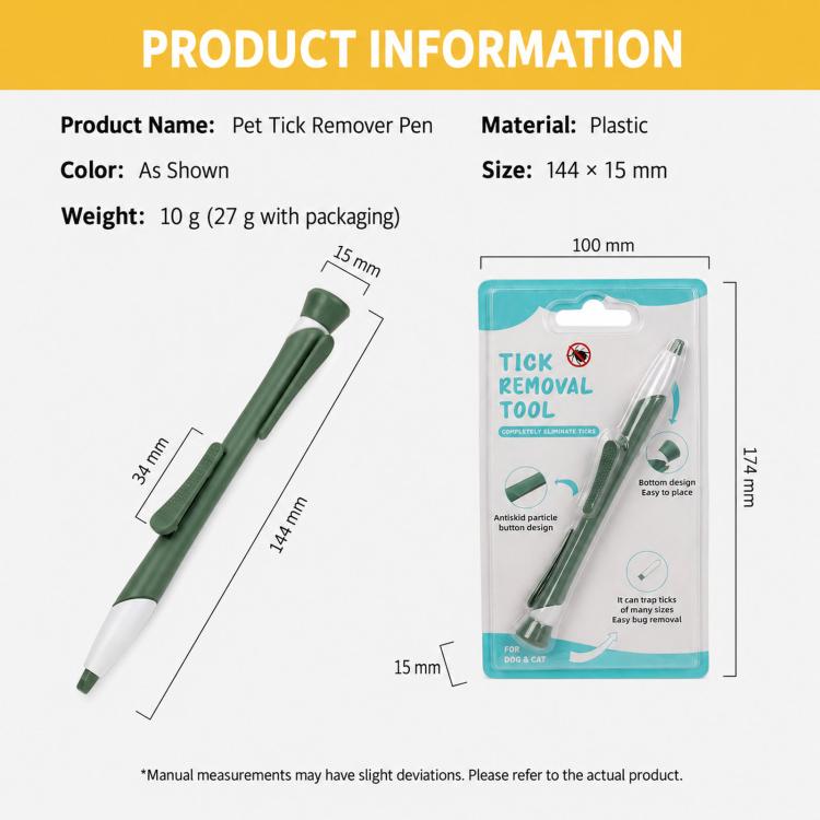 Retractable Tick Remover Lasso Slide Lock Extraction Loop Pen with Standing Base