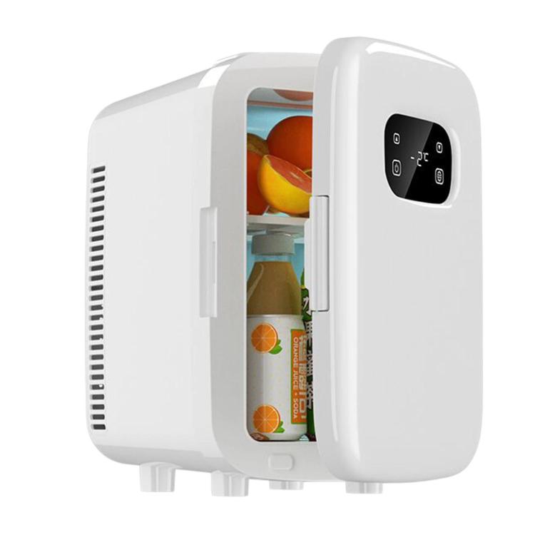 White mini refrigerator cooler box shown from the front-left with open door