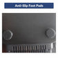 Anti-slip foot pads on portable car mini fridge, dark gray base