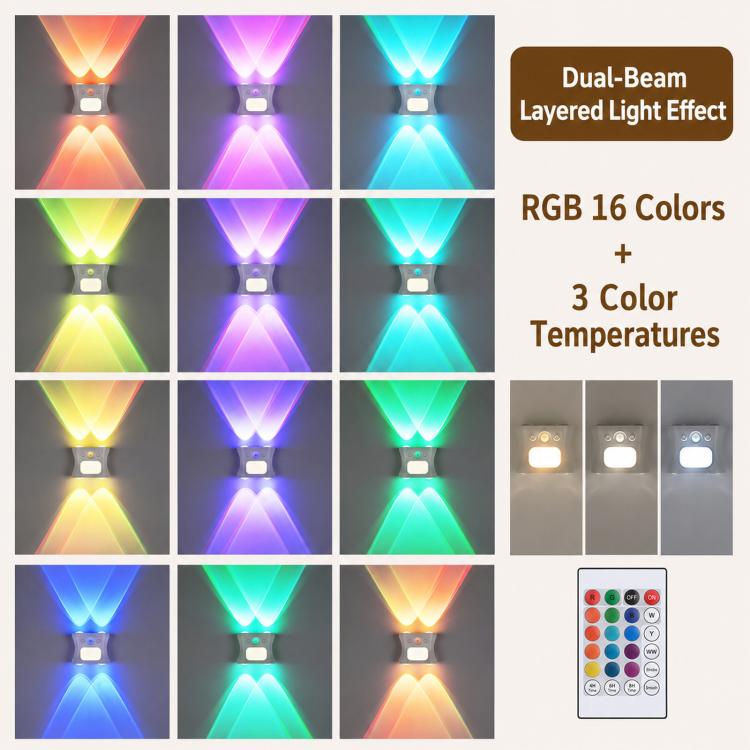 Smart RGB Gradient Ambient Night Light Motion Sensor Magnetic Wall Spot Lamp