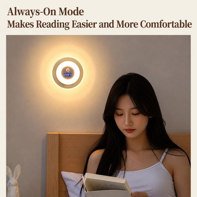 DMS-A2501 Smart Remote Control Clock Wall Lamp Motion Sensor Night Light For Bedroom Bedside, DMS-A2501