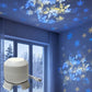 White LED projector light with dome head and three-foot base, power button visible