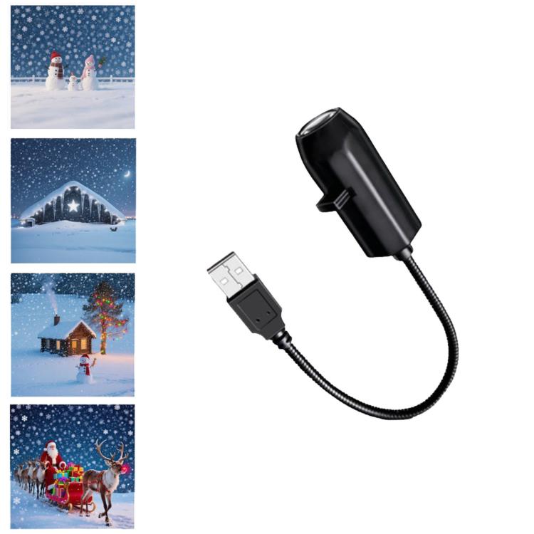 USB LED projector night lamp with winter village slide set and USB cable