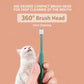 HistoTree 360 Degree Pet Toothbrush for Cats and Small Dogs Soft TPE Micro Brush Head, Rectangular Green, Rectangular White, Round Green, Round White, Round Light Blue