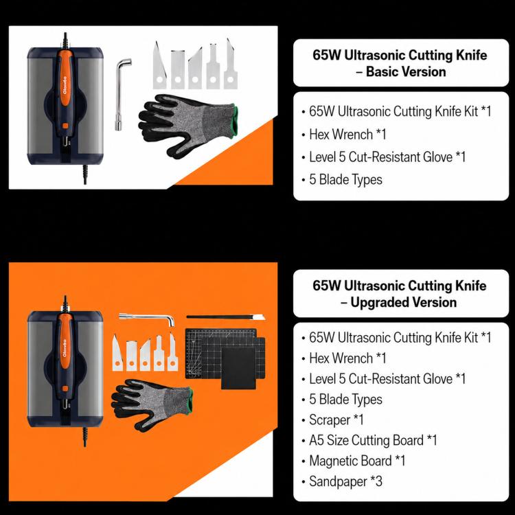 Handheld Ultrasonic Cutter Tool Kit For Plastic Sprue Deburring 3D Print Model Craft Carving, Chawke 8-Piece Set Basic, Chawke 14-Piece Set Upgraded