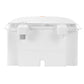 White water tank container with side fittings and internal drainage outlet