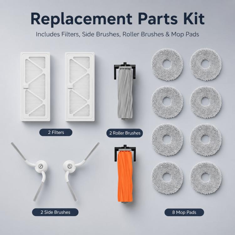Original Cleaning Accessory Kit for DJI ROMO P2 / A2 Robot Vacuum Cleaner, Cleaning Accessory Kit
