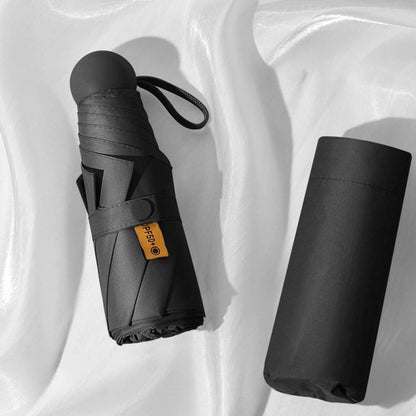 Dual-Use Foldable Capsule Sun & Rain Umbrella 5-Fold UV Protection Parasol