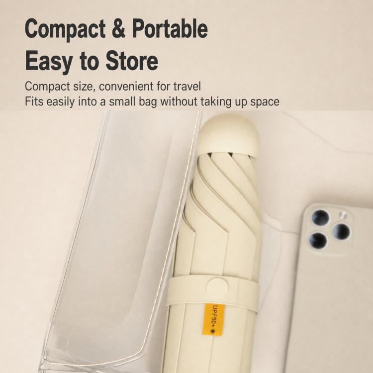 Dual-Use Foldable Capsule Sun & Rain Umbrella 5-Fold UV Protection Parasol