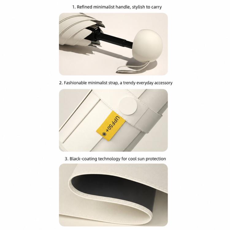 Dual-Use Foldable Capsule Sun & Rain Umbrella 5-Fold UV Protection Parasol