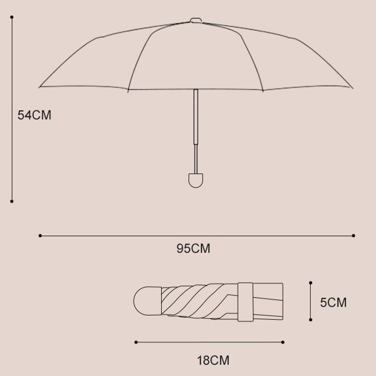 Dual-Use Foldable Capsule Sun & Rain Umbrella 5-Fold UV Protection Parasol