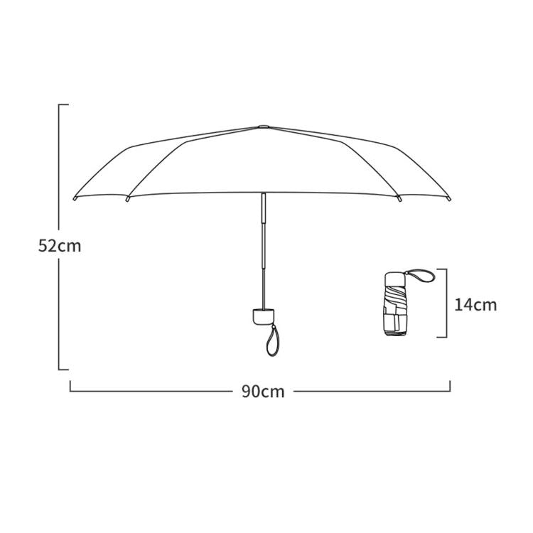 Mini 6-Fold Sun Umbrella Dual-Use UV Protection Parasol For Rain & Shine, No Box, With Box