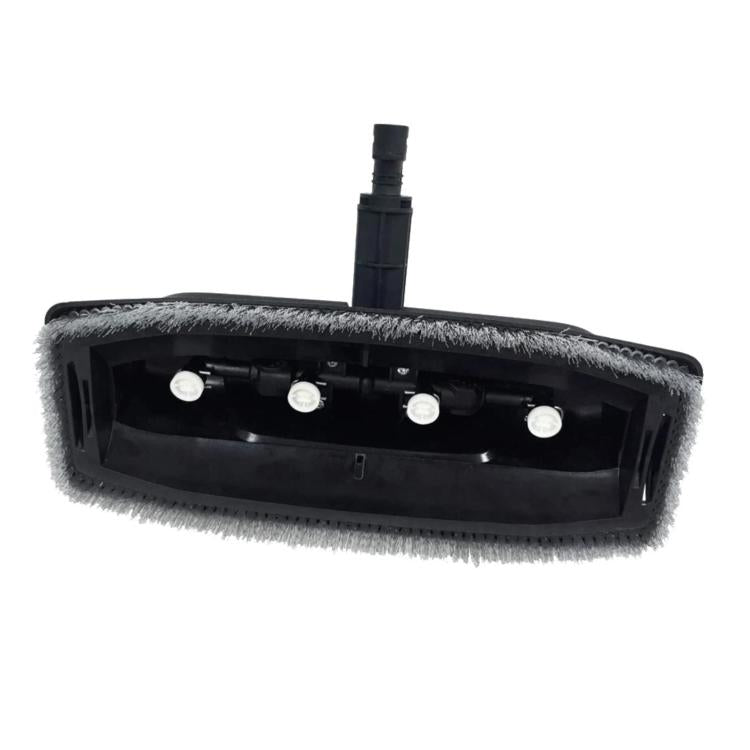 High pressure floor brush with black bristle pad and underside mounting nozzles
