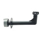 Pressure washer water outlet hose connector with black curved tube and screw-in flange end