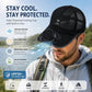 Solar Fan Hat with 3-Speed Adjustable Cooling Rechargeable Sun Cap Mesh Breathable Baseball Visor