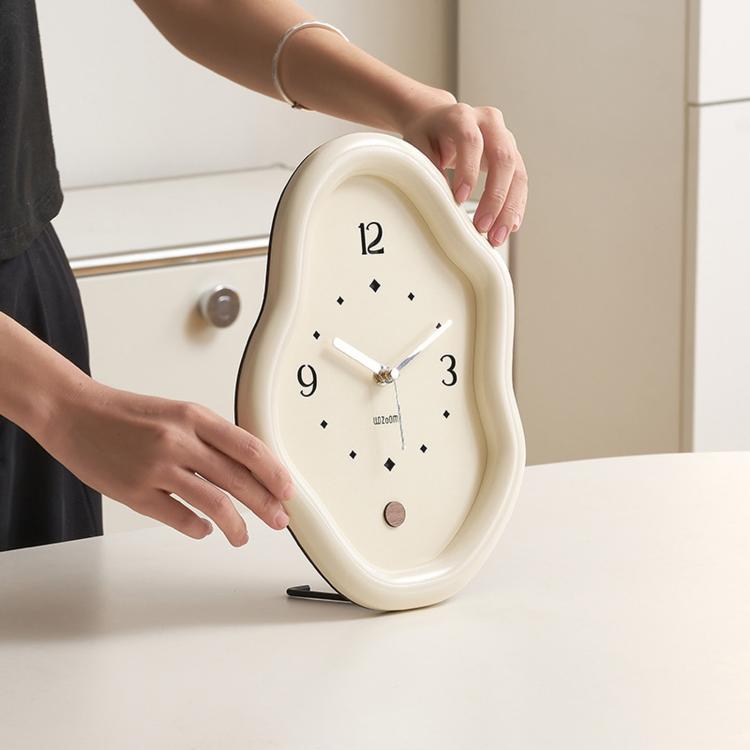 wozoom Modern Irregular Desk Clock Silent Table Clocks For Living Room Decor