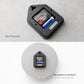Square wall clock back with battery compartment and Silent Movement label