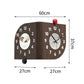Dark brown double-sided 90-degree corner wall clock with two round faces and hands