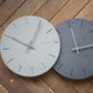 wozoom 12-inch silent wall clock set, one light and one dark gray round faces with hands