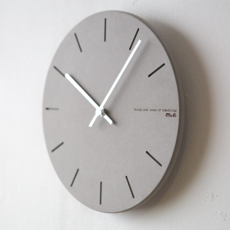wozoom 12-inch silent wall clock, light gray round face with white hands and line markers