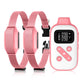 Pink dog training collar set with two collars and touchscreen remote