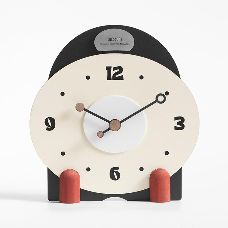wozoom Silent Wooden Table Clock Modern Small Mantel Clock