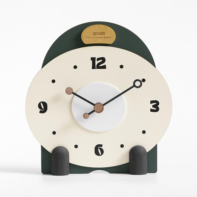 wozoom Silent Wooden Table Clock Modern Small Mantel Clock