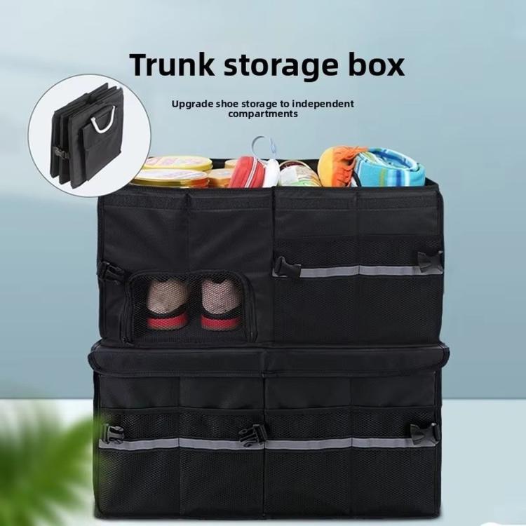 55L Car Trunk Storage Box Shoe Storage Essentials, 55L With Shoes Storage Slot