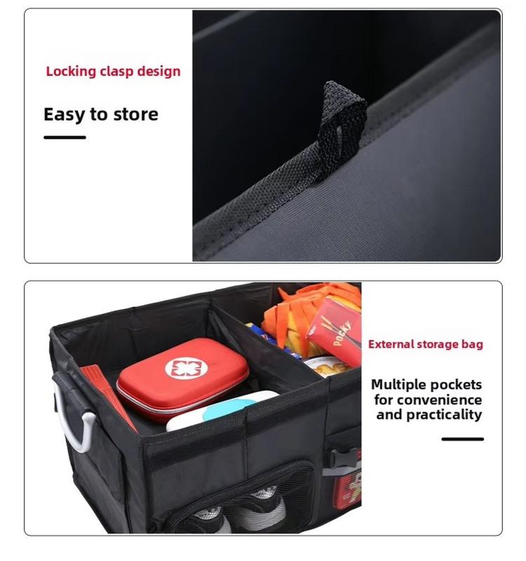 55L Car Trunk Storage Box Shoe Storage Essentials, 55L With Shoes Storage Slot
