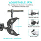 Adjustable jaw clamp for tablet holder, designed for round or square rods