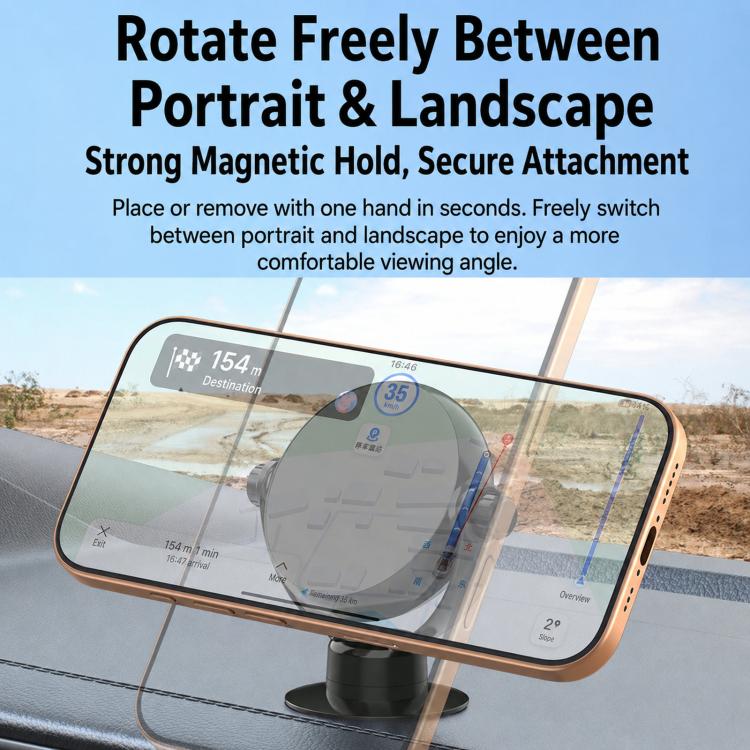 Dual-Axis Rotatable Magnetic Car Phone Mount Foldable Auto Navigation Bracket, Dual-Axis Rotatable Magnetic Mount