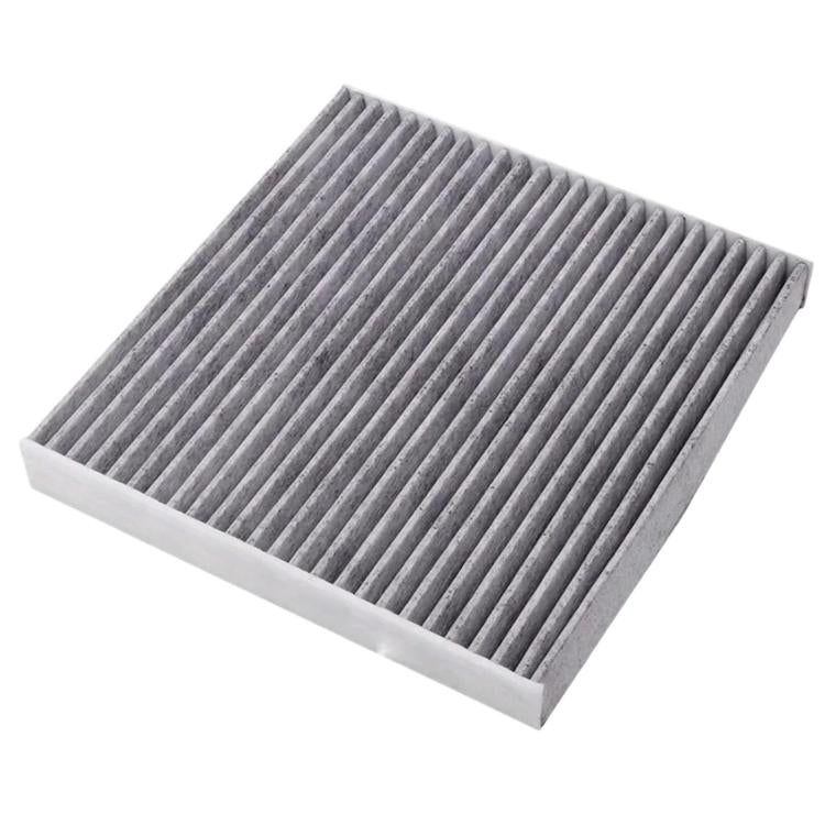 Car air filter element, gray pleated panels in white border frame