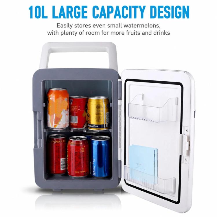 Vertical Mini Car Fridge Household Cooling & Warming Box For Cosmetics And Beverages US Plug, 10L White