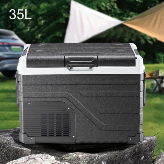 Portable Compressor Car Fridge Dual Temperature Control Vehicle Refrigerator With Wheels, 35L, 45L, 55L