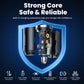Black USB-C car charger with exposed internal circuit components and orange port