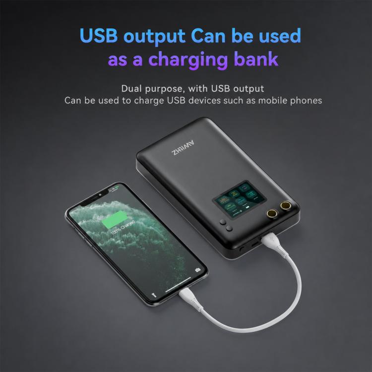 AWithZ portable spot welder connected by USB cable to charge a smartphone