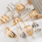 Assorted wave hair cuffs with pearl pins in silver and gold tones