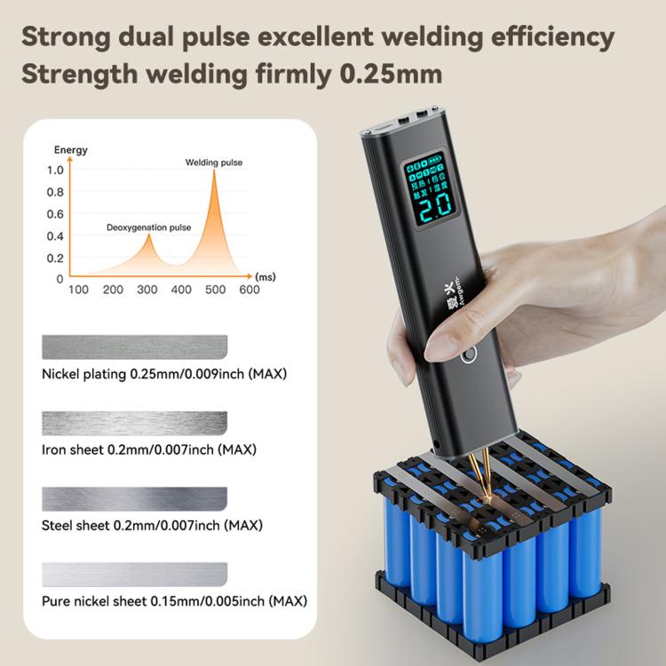 Handheld Awgem spot welder with screen and two welding pins