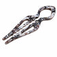 Dark tortoiseshell marbled acetate U-shaped hair pin with 2 prongs, fish bun holder.
