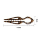 Leopard tortoiseshell acetate U-shaped hair pin with 2 prongs, fish bun holder, 11cm.