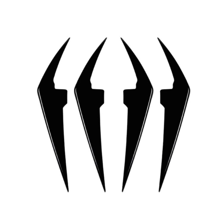 Black front air-knife vent decal set, four angular vent inserts