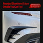 Carbon fiber rear window knife fin trim installed on car side