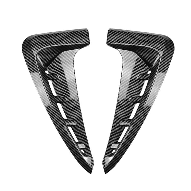 Carbon fiber side air vent decals, V-shaped pieces with dark accent lines