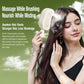 Cream electric hair spray massage brush holding hair while mist sprays from head