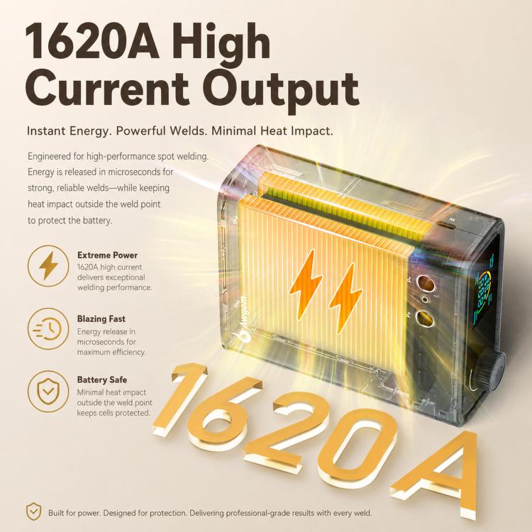 Spot welder unit with transparent side panel and internal circuitry graphic